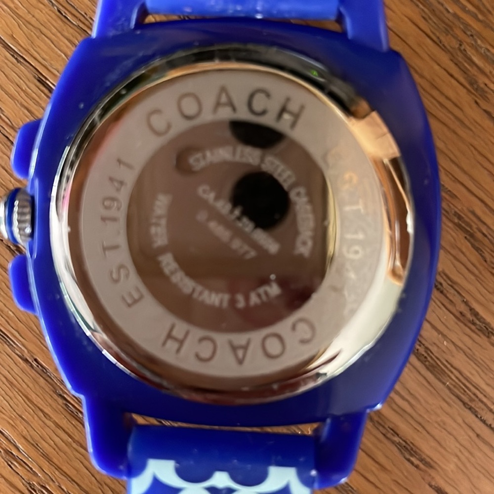 Coach Blue Sporty Watch with Silver Accents - Picture 2 of 3